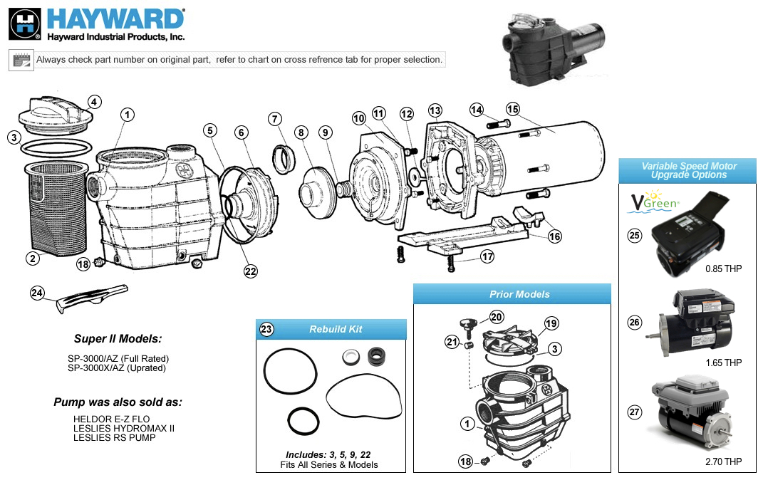 Hayward Pool Pump Parts Manual
